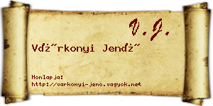 Várkonyi Jenő névjegykártya